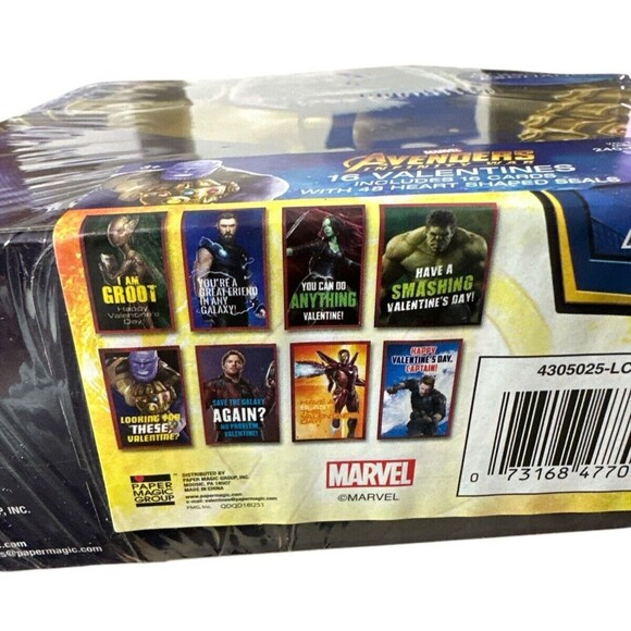Marvel Avengers Infinity War 16 Children's Valentines Day Exchange Cards HTF NEW - Picture 3 of 3